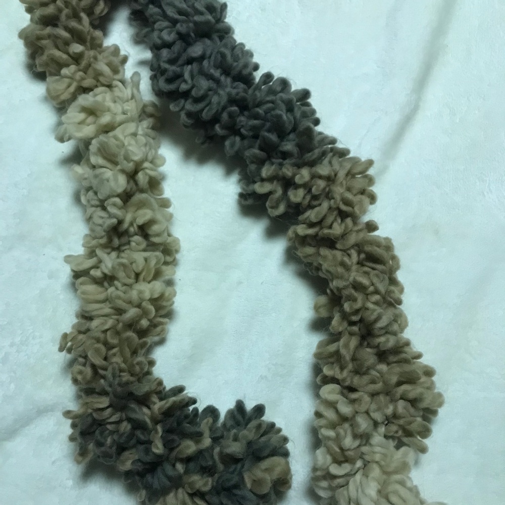 Variegated Brown and Tan Handmade Loopy Scarf NWOT